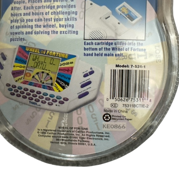 Vintage Tiger Wheel Of Fortune Game Cartridge 1 Only Electronic Game‎ Sealed - Picture 3 of 4